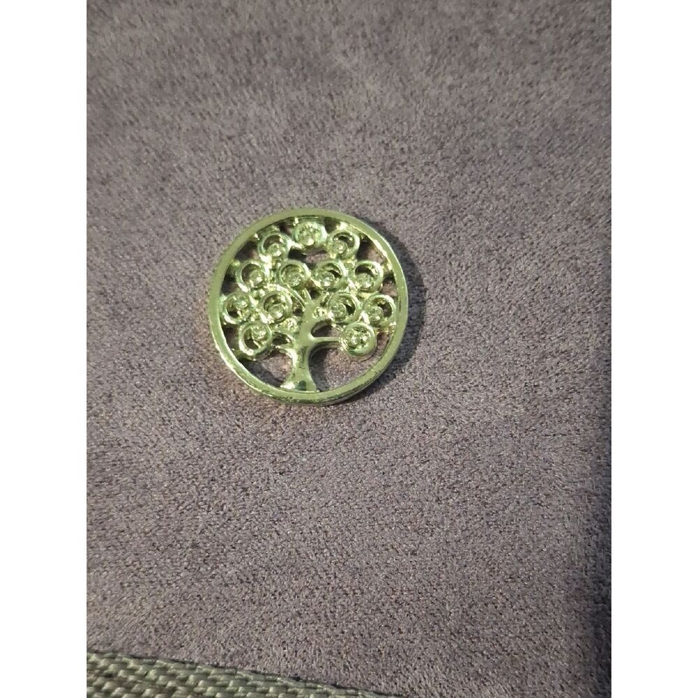 Silver-tone Bling Tree of Life Plate For Floating Lockets